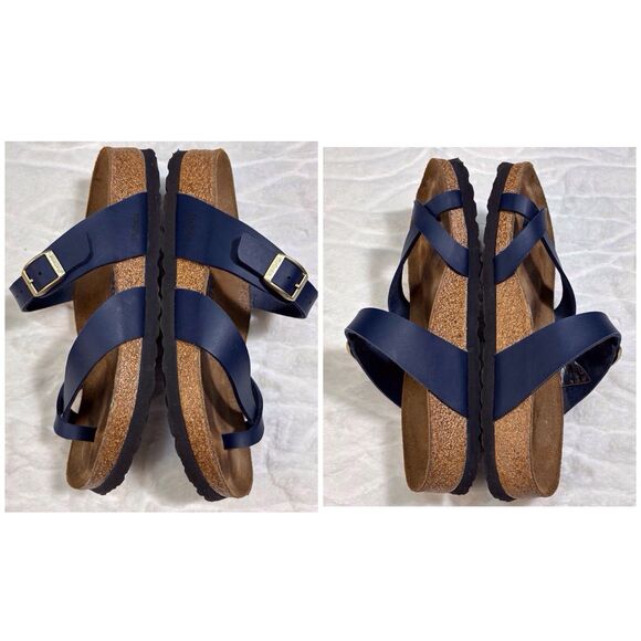 Birkenstock Betula Mia Leather Sandals Toe Loop Navy Blue Women’s 6 Narrow - Picture 5 of 8